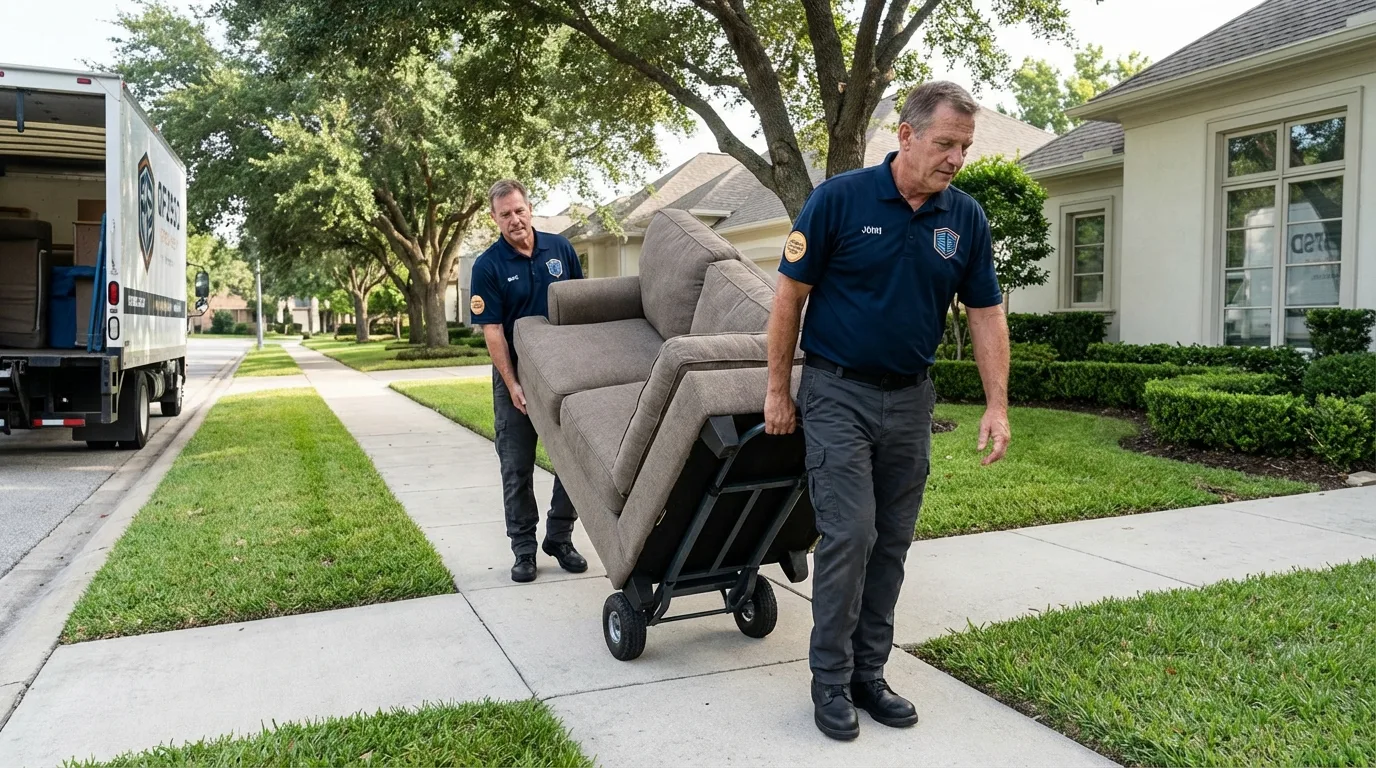 Local residential moving crew loading furniture in Sullivan, IL